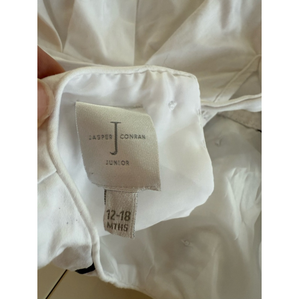 Baby Girl's Jasper Conran Junior Dress Size 12-18M White & Navy sailor - Picture 5 of 6